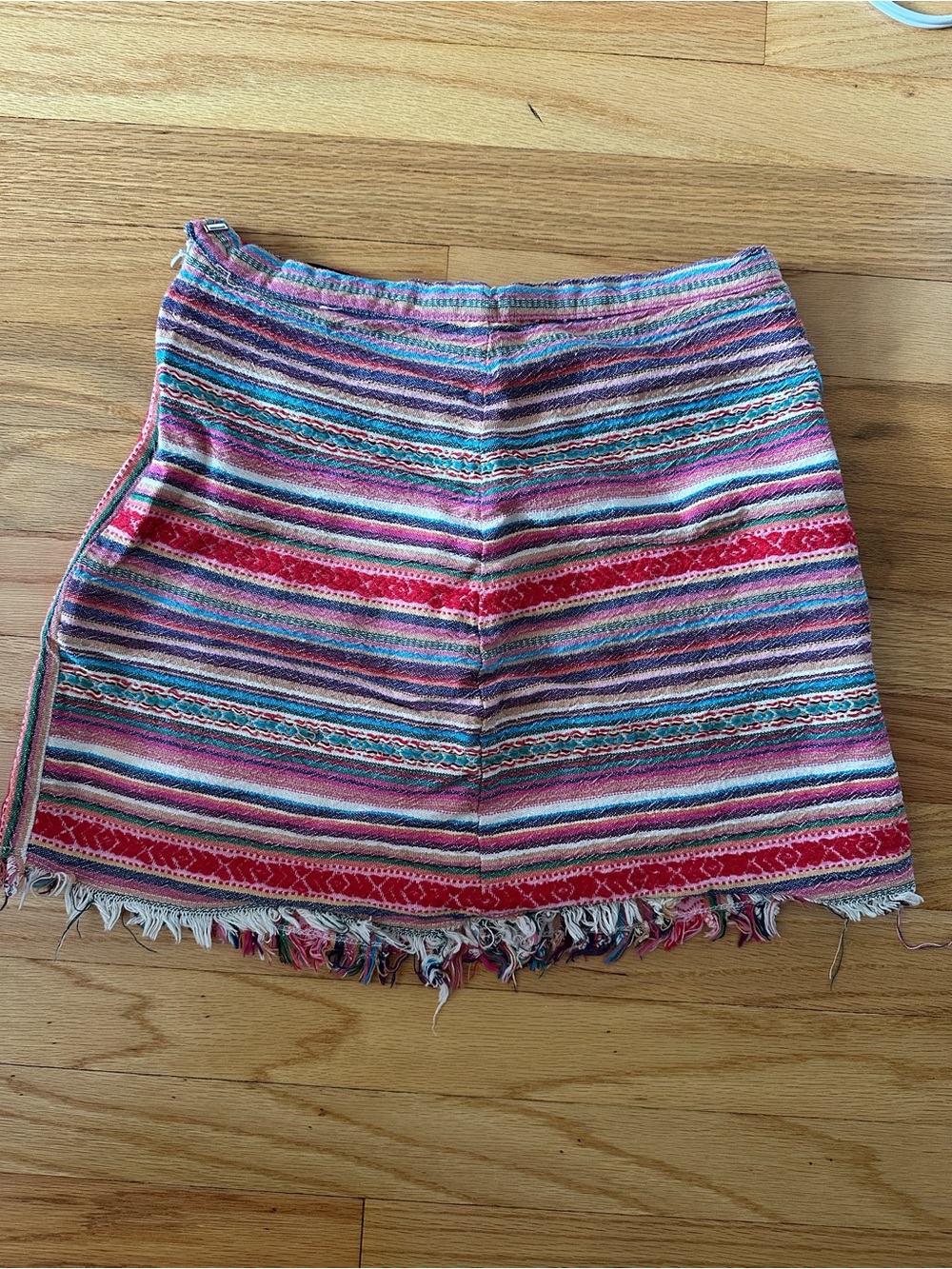 Showpo - Striped Fringed Mini skirt - Pink Multicolor